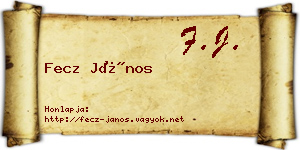 Fecz János névjegykártya
