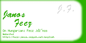 janos fecz business card